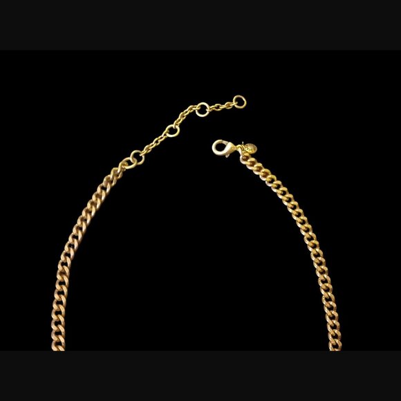 J.crew Gold Tone Acrylic Stone Clear Shield Chunky Statement Collar Necklace - Picture 3 of 9